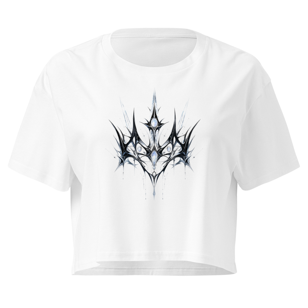Moonstone Thorn Crop Top - Design II White