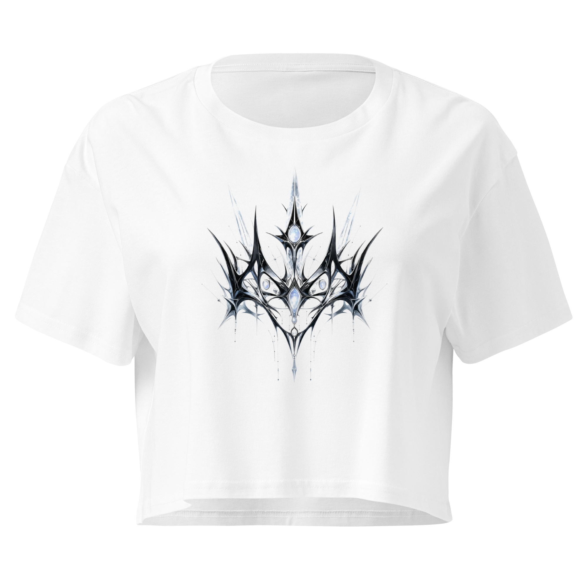 Moonstone Thorn Crop Top - Design II White