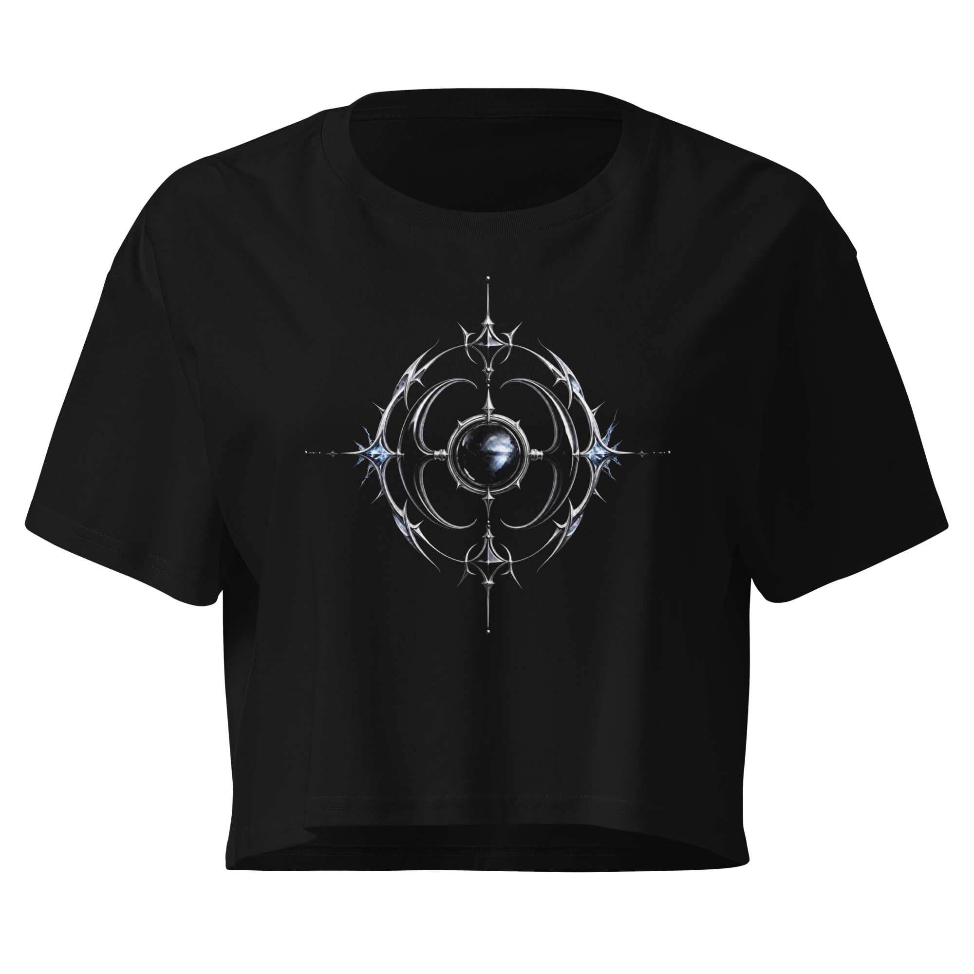 Moonstone Thorn Crop Top - Design III Black