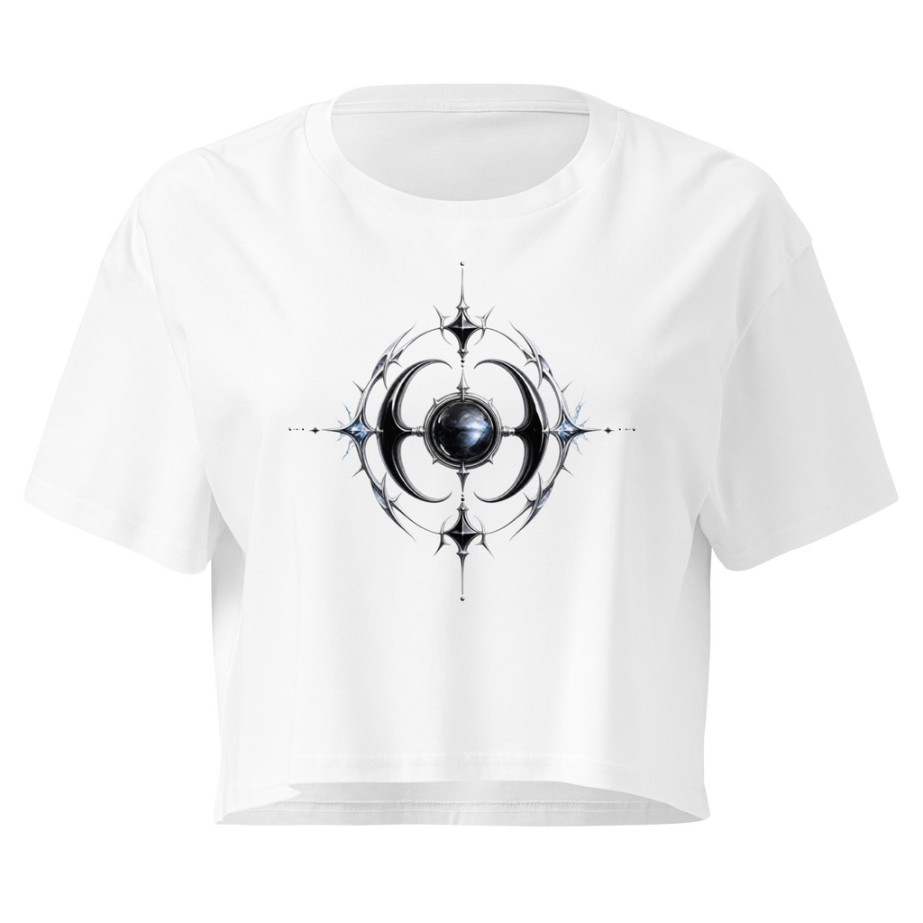 Moonstone Thorn Crop Top - Design III White