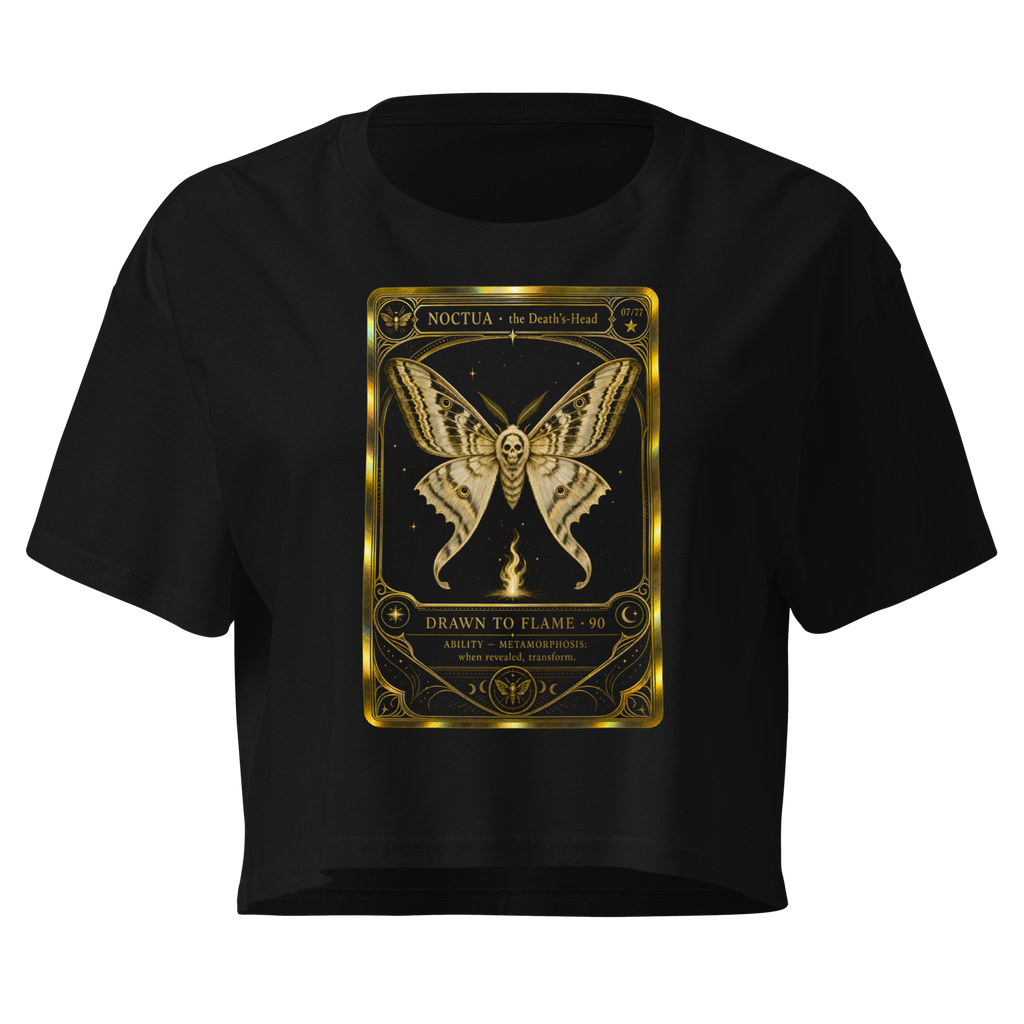 Trading Card Crop Top - Black