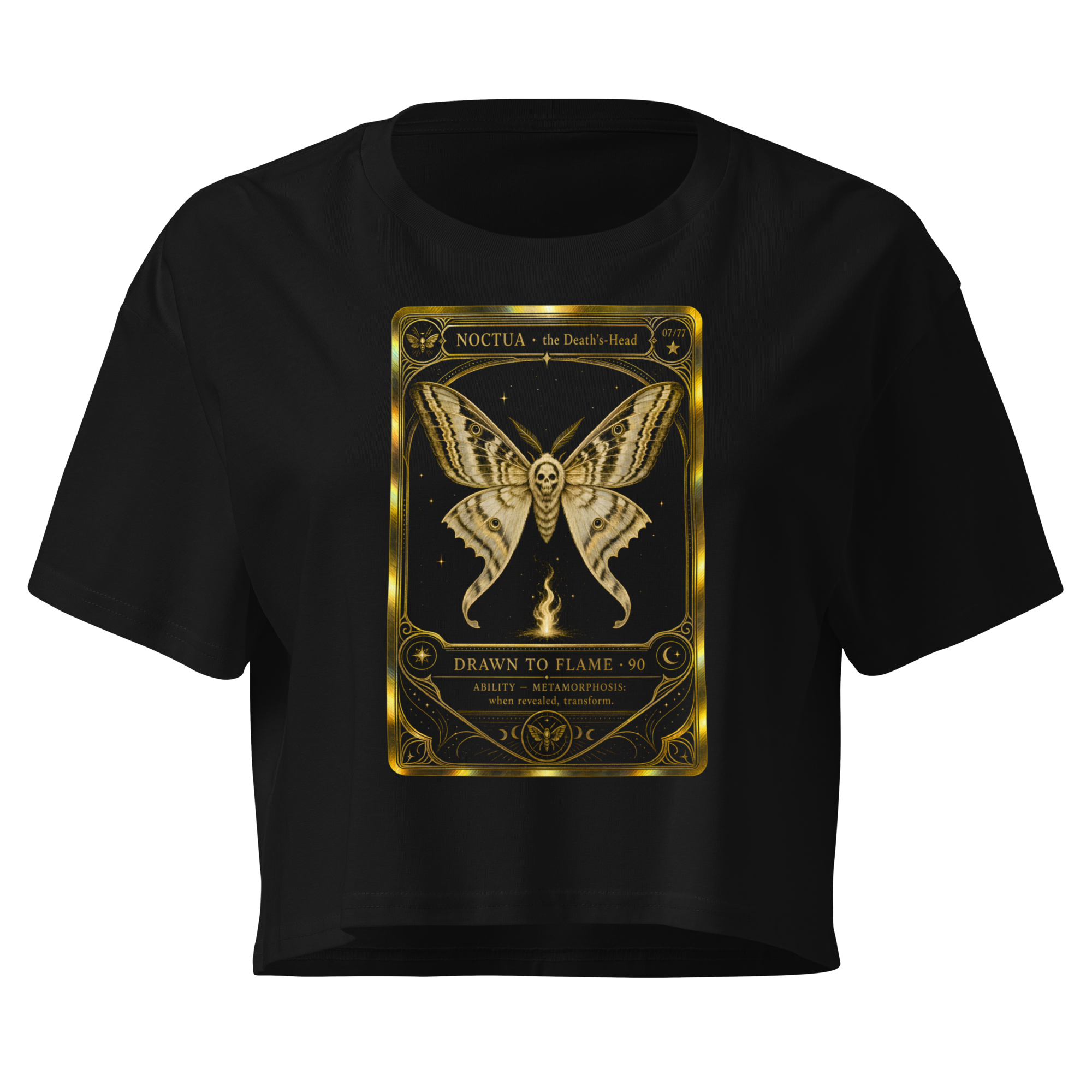 Trading Card Crop Top - Black