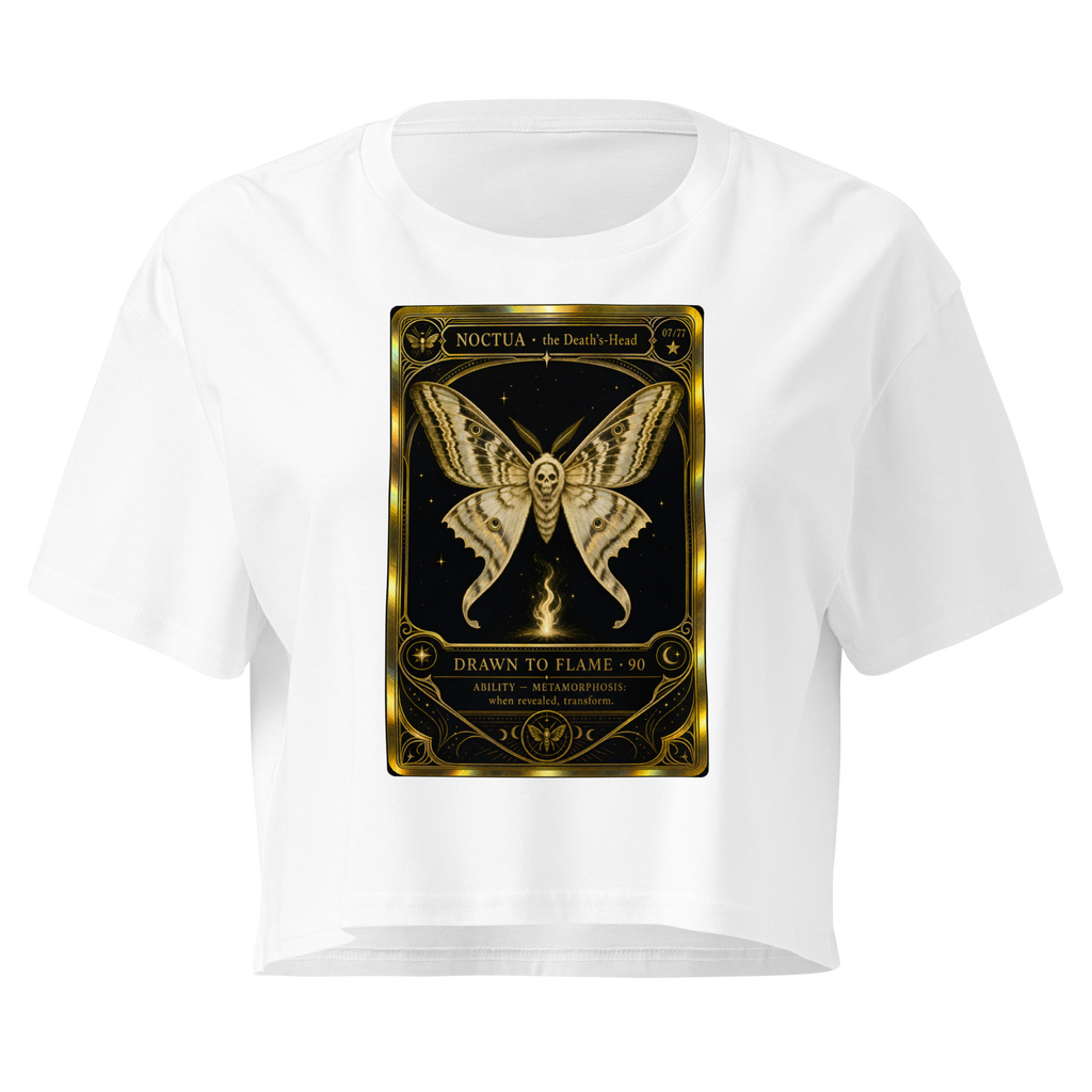Trading Card Crop Top - White