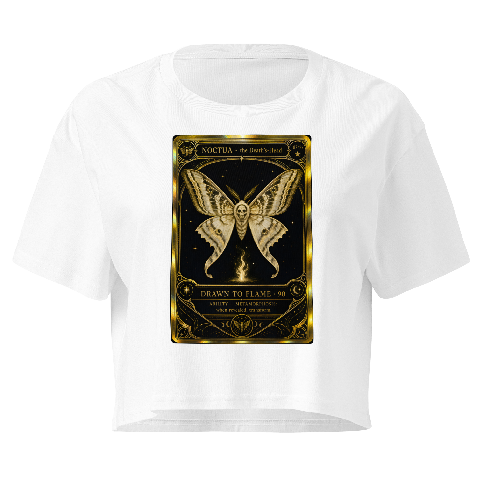 Trading Card Crop Top - White