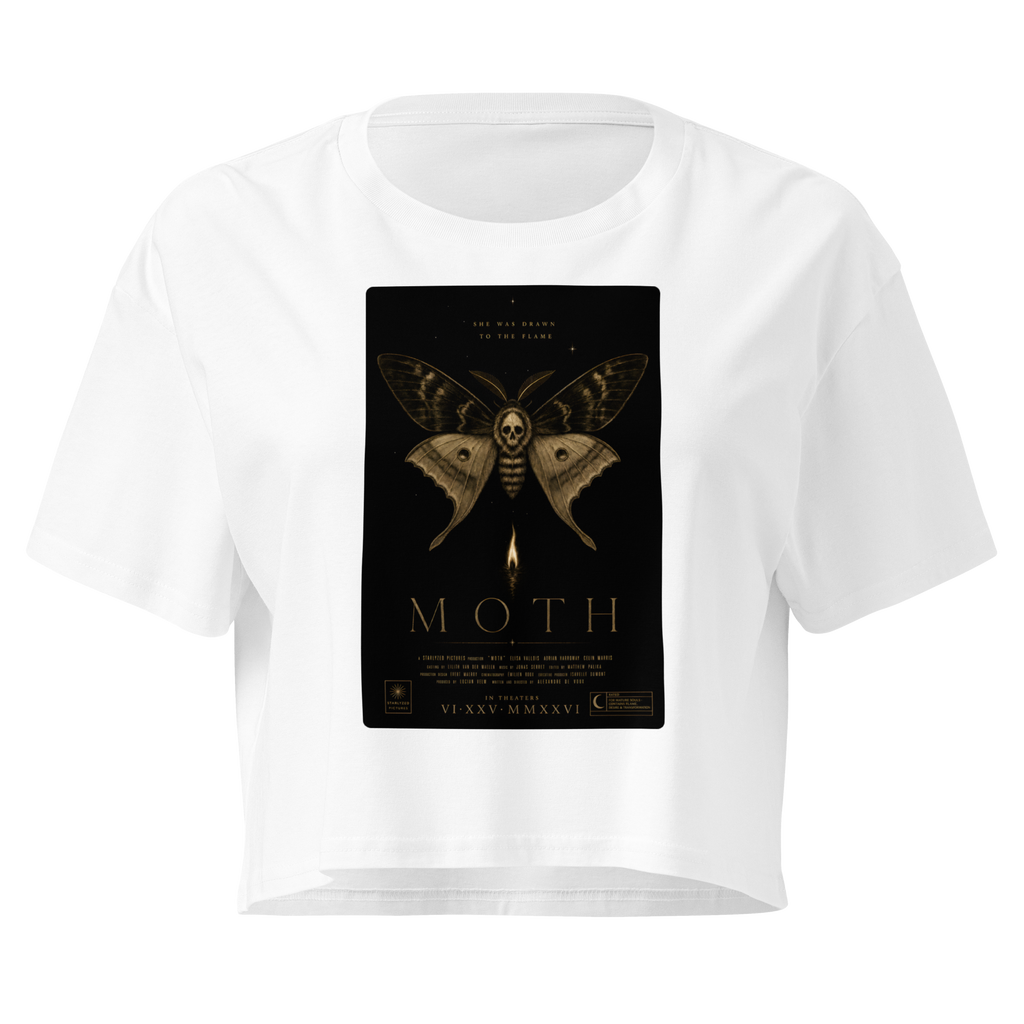 Movie Poster Crop Top - White