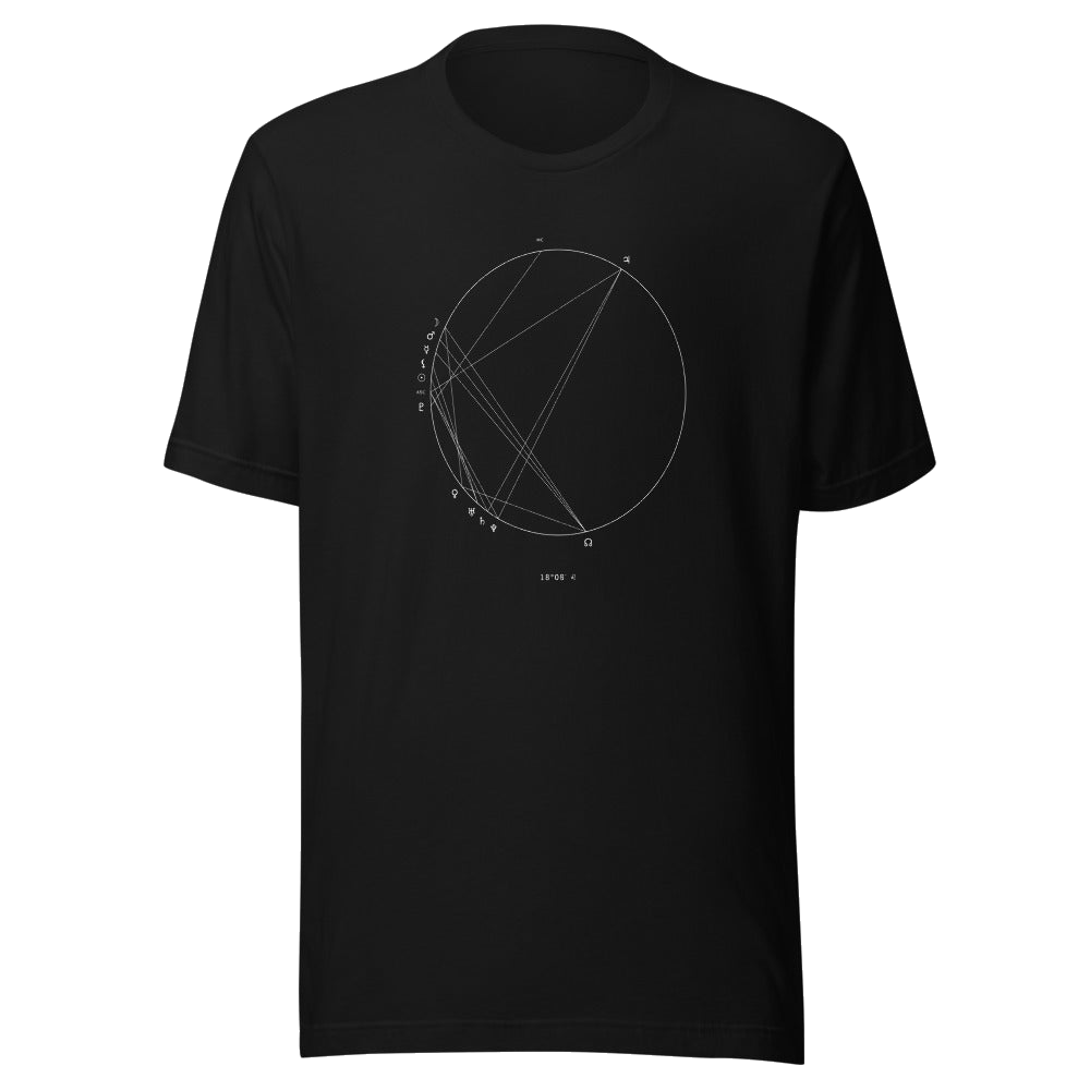 The Natal Chart Tee, Black — personalized birth chart apparel by Starlyzed