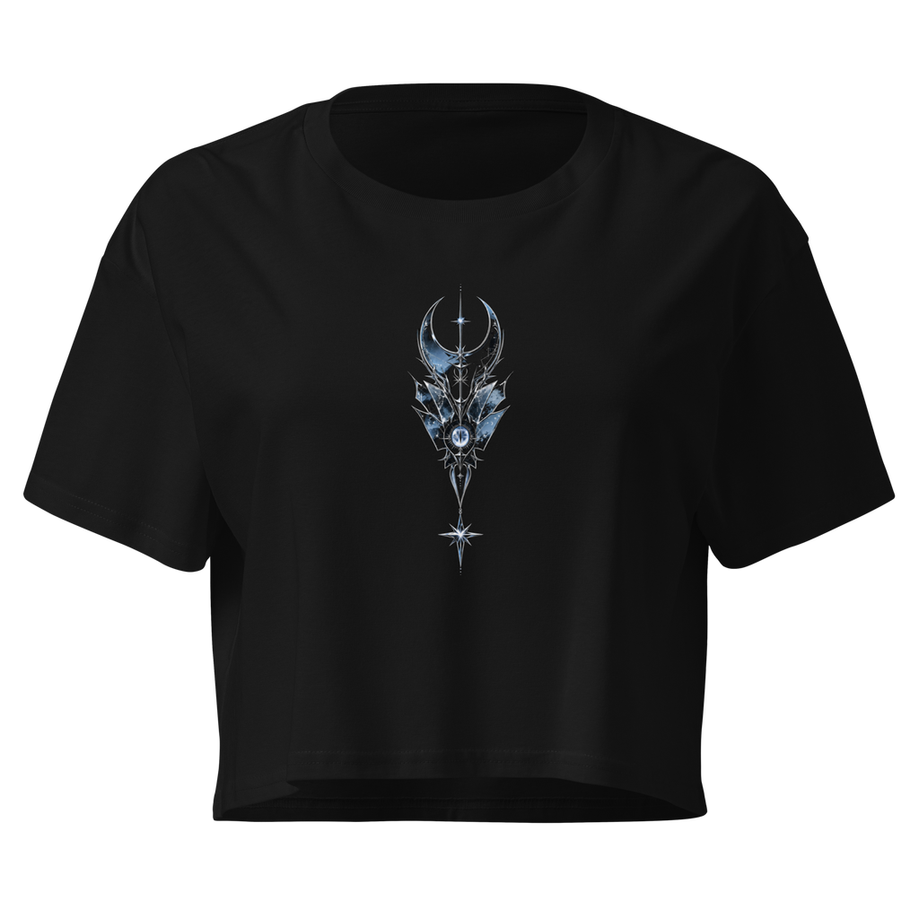 Oracle Glass Crop Top - Design I Black