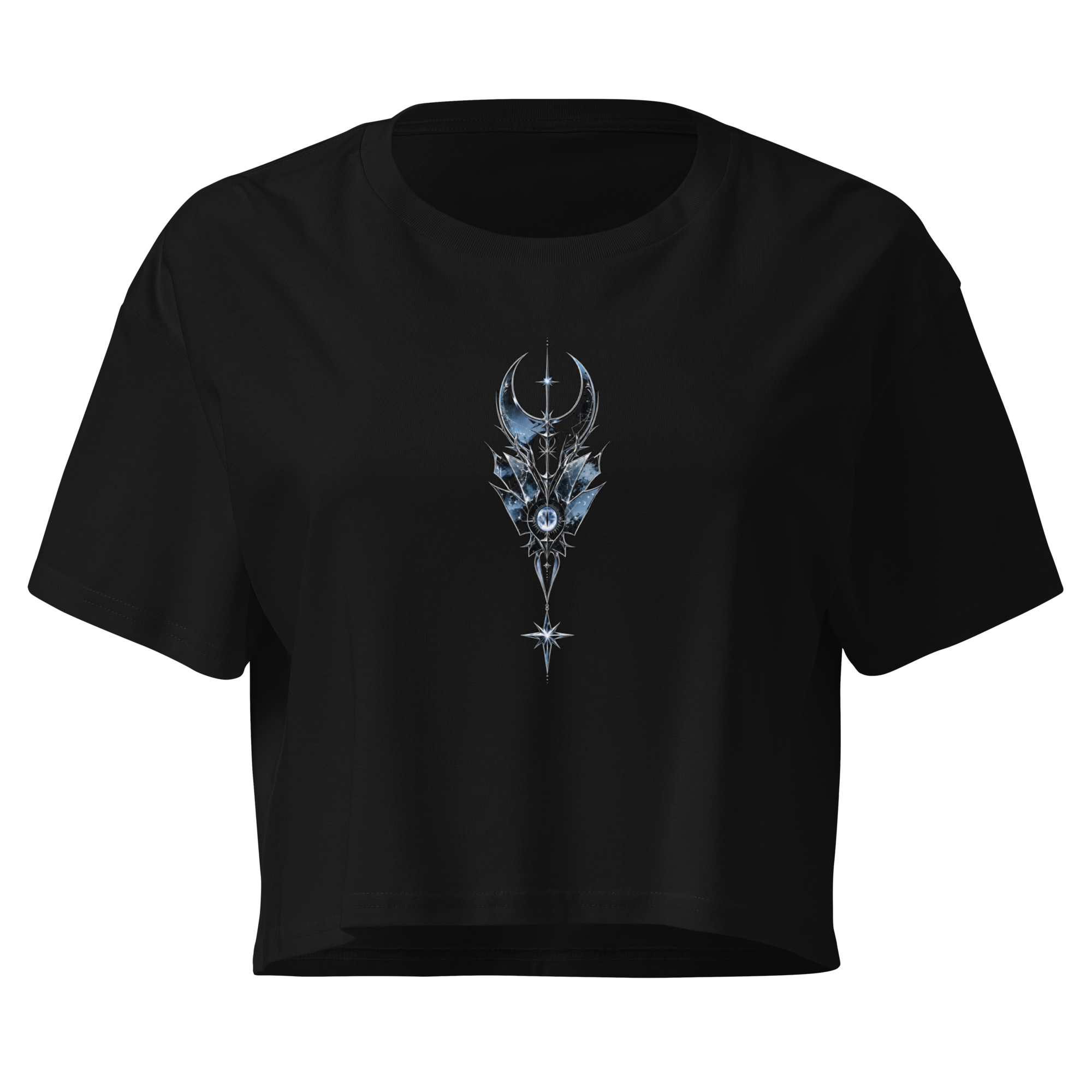 Oracle Glass Crop Top - Design I Black