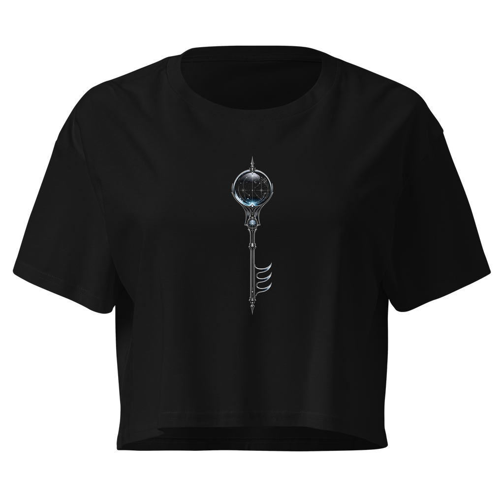 Oracle Glass Crop Top - Design II Black