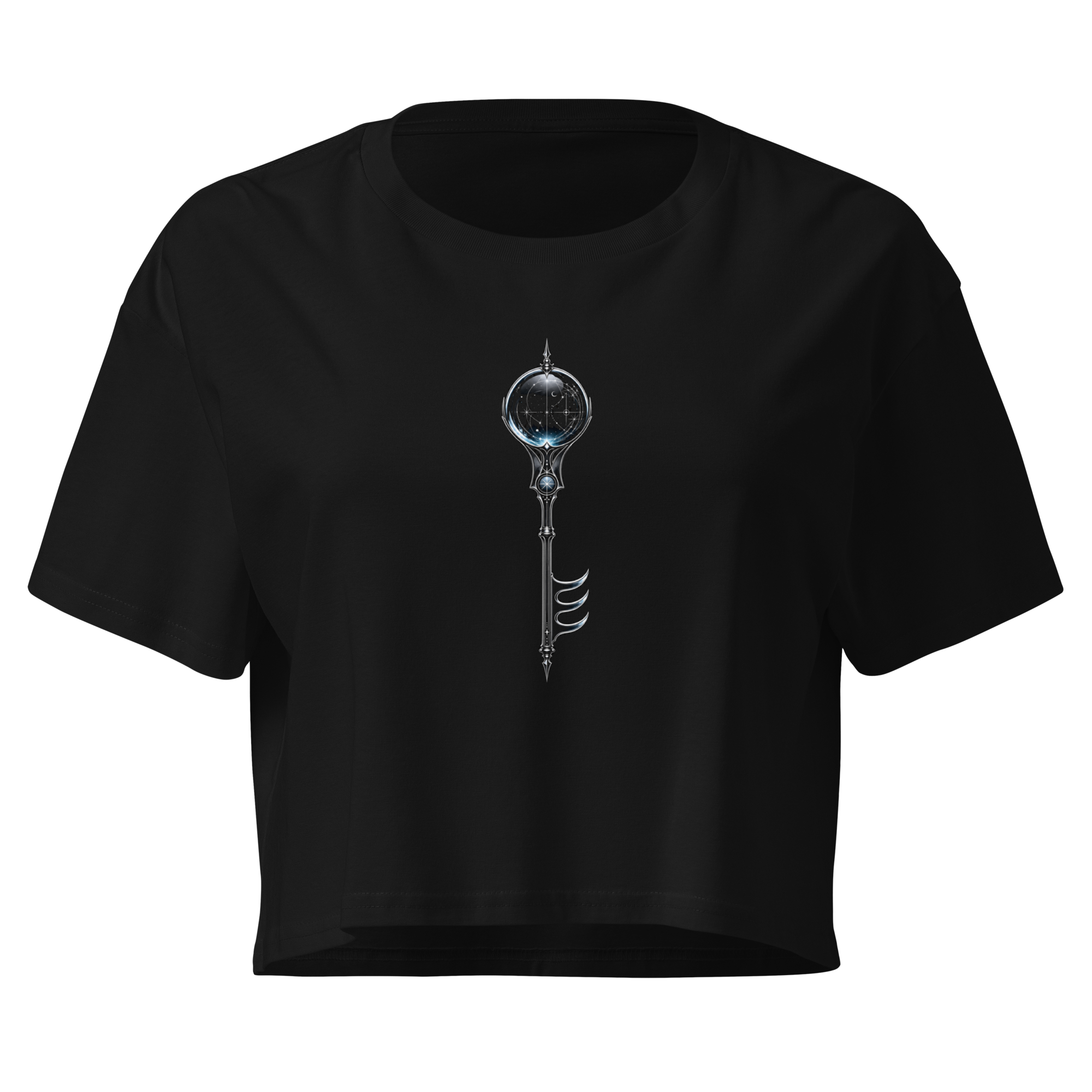 Oracle Glass Crop Top - Design II Black