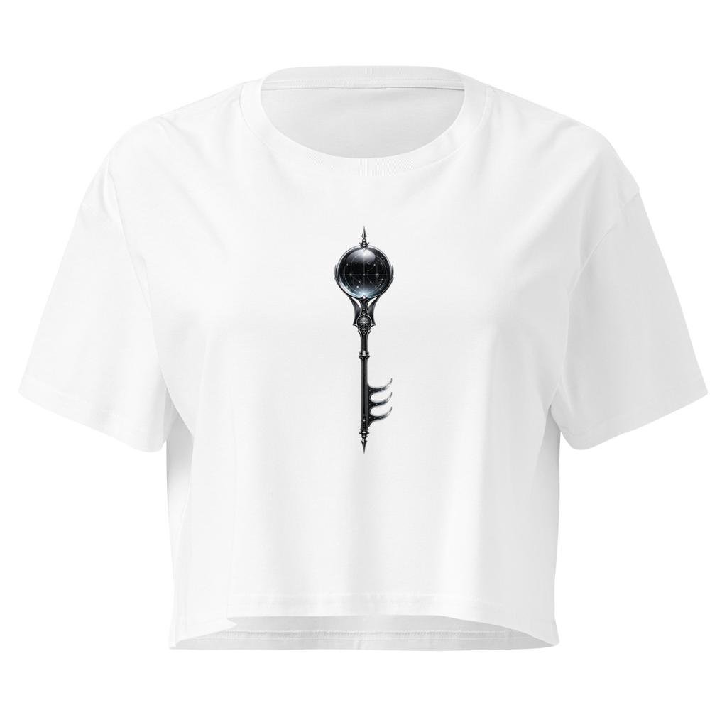 Oracle Glass Crop Top - Design II White