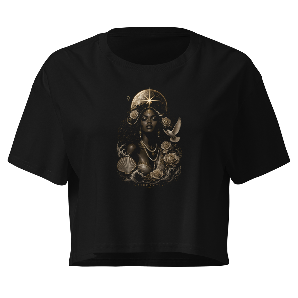 Aphrodite — The Seductress Crop Top - Black