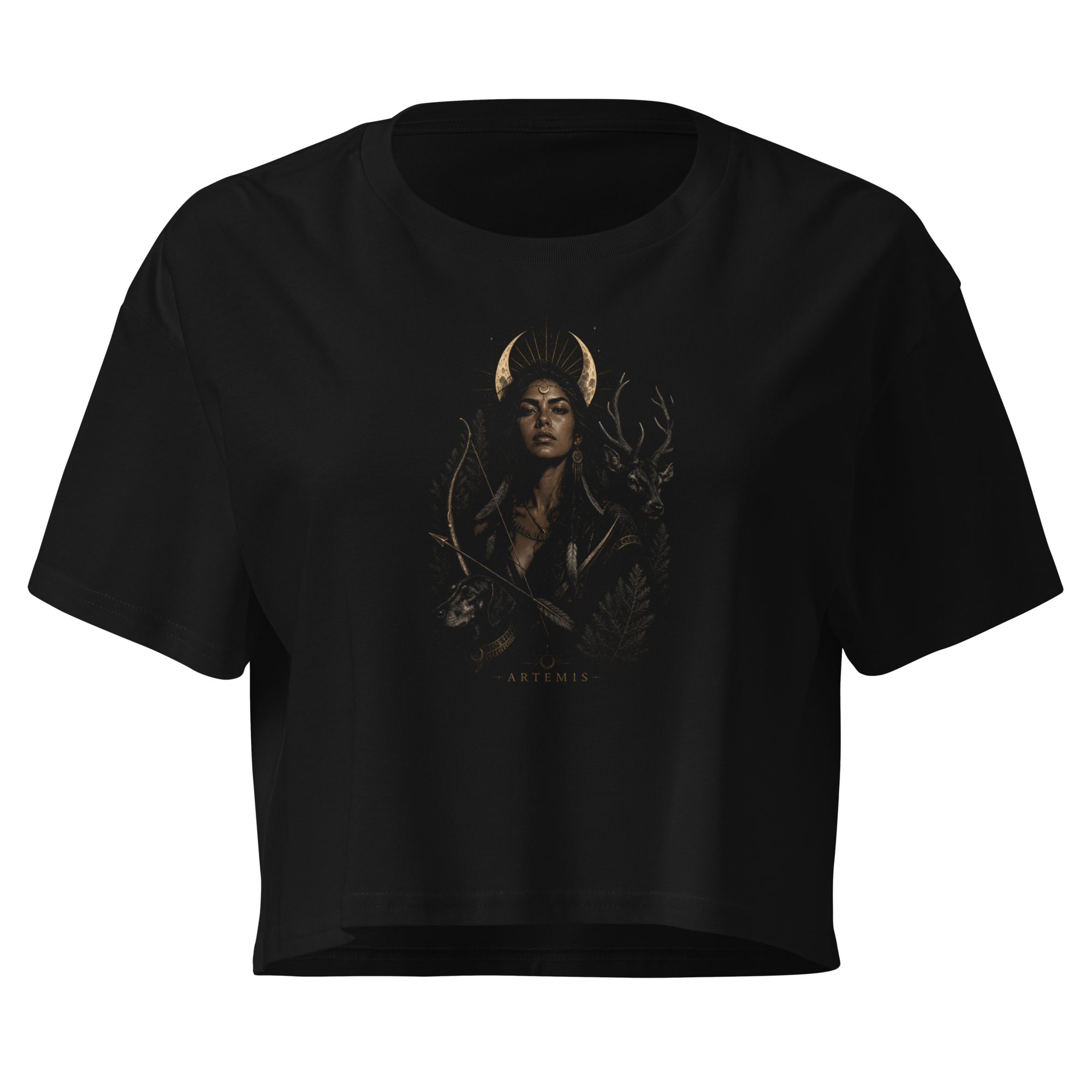Artemis — The Huntress Crop Top - Black