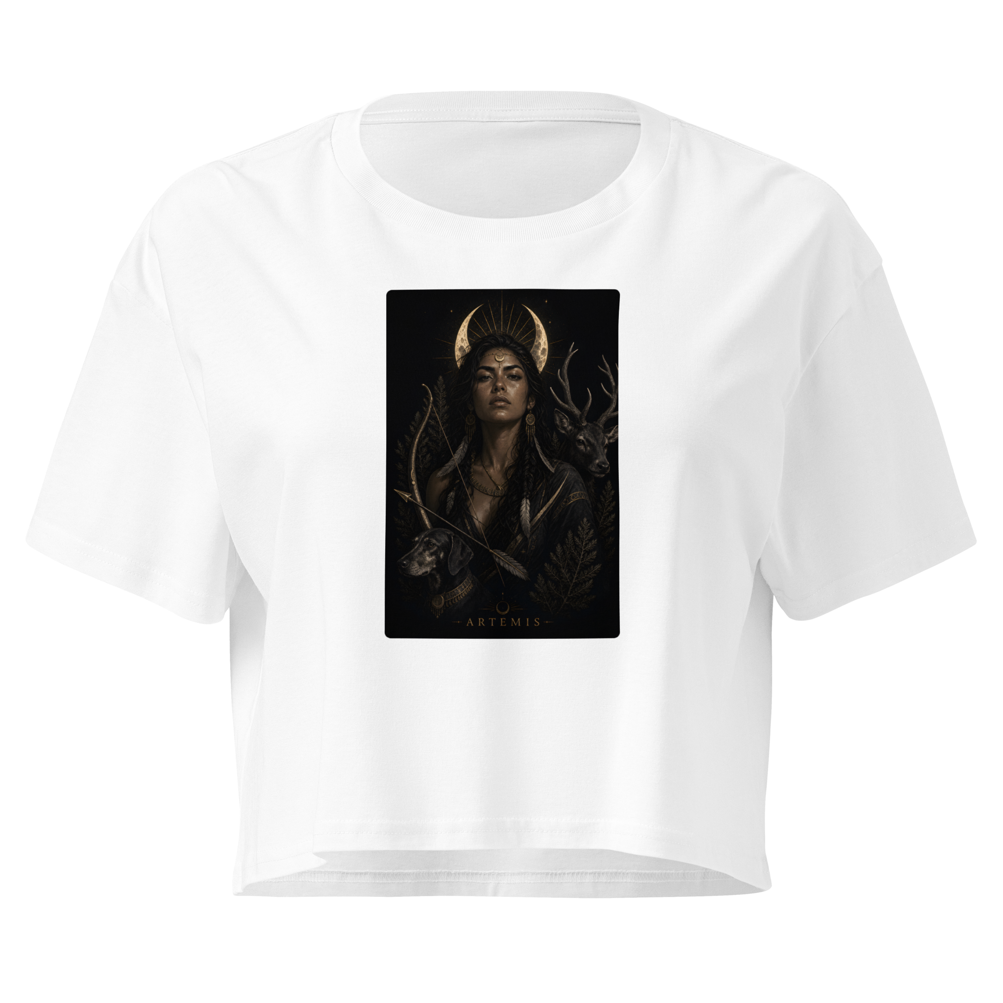 Artemis — The Huntress Crop Top - White