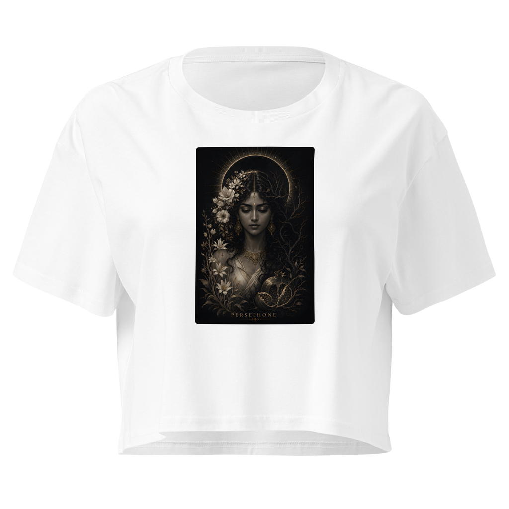 Persephone — The Dark Queen Crop Top - White