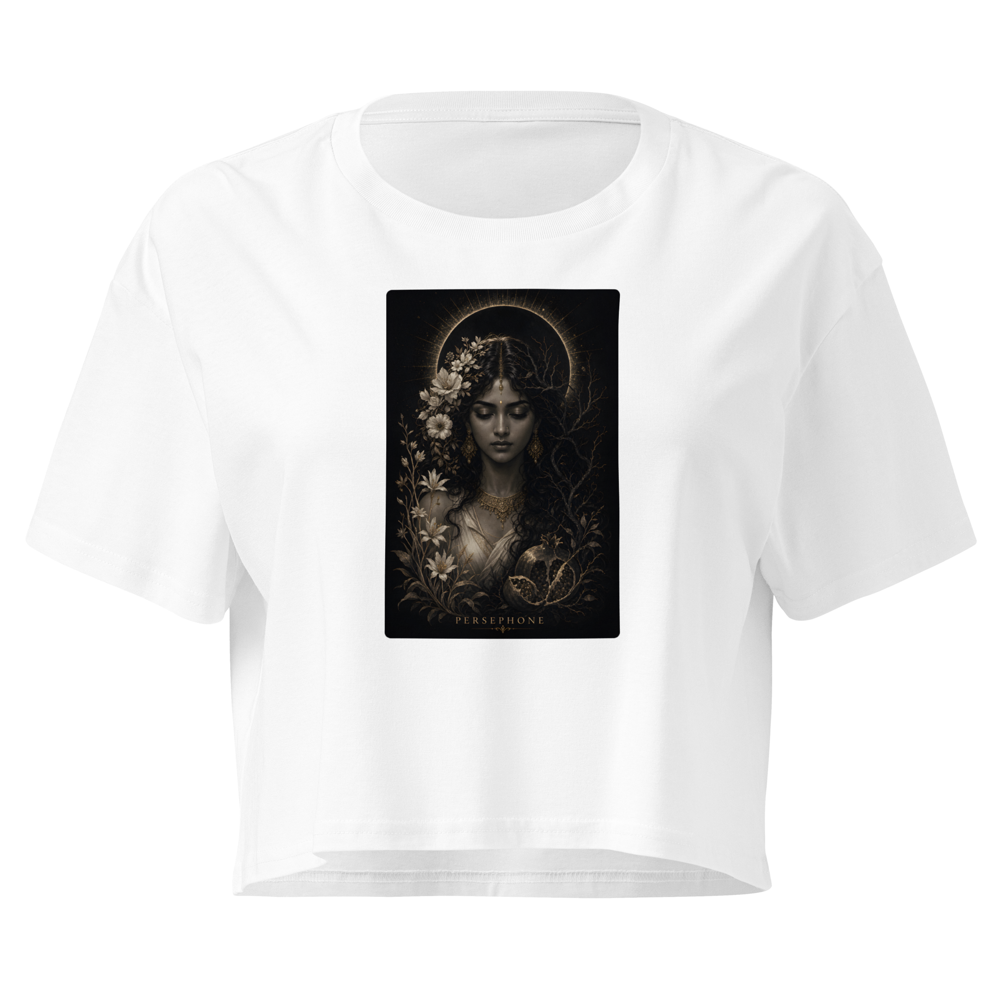 Persephone — The Dark Queen Crop Top - White