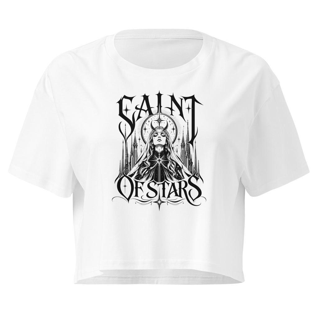 Saint of Stars Crop Top - Design I White