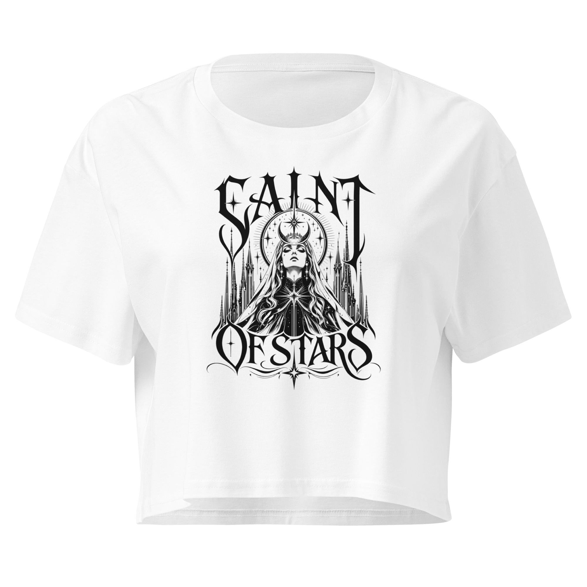 Saint of Stars Crop Top - Design I White