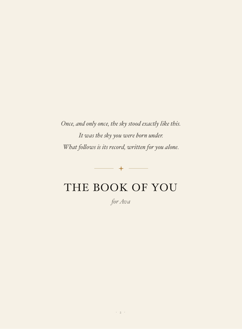 The Book of You — the opening page.