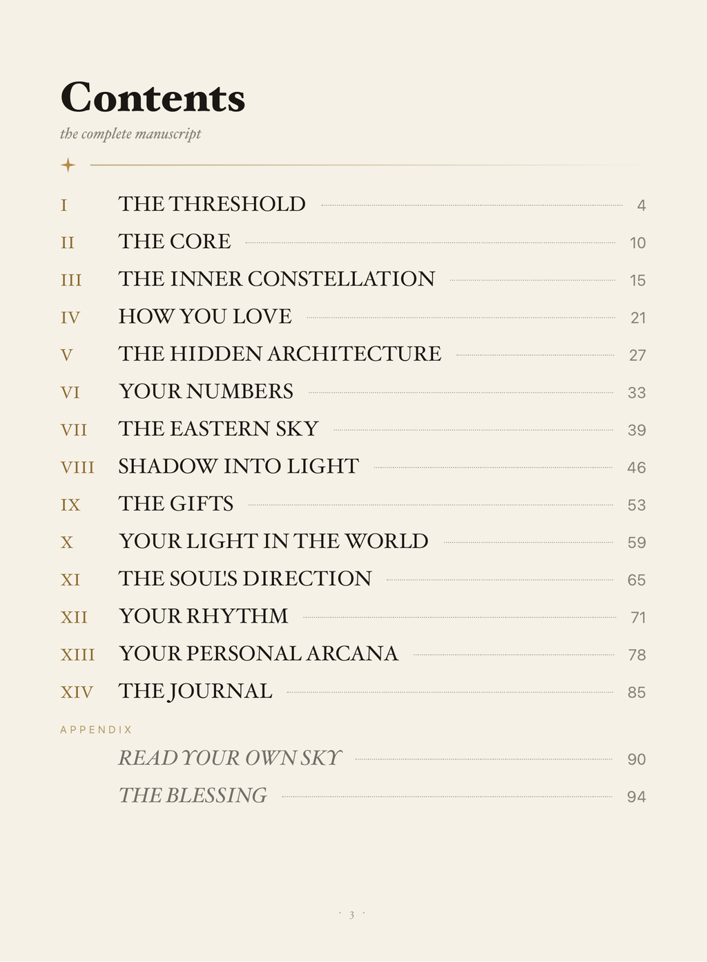 The Book of You — contents: fourteen movements.