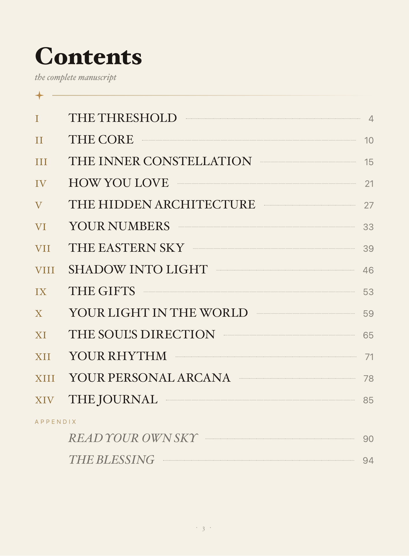 The Book of You — contents: fourteen movements.