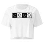 Ouroboros Checkerboard (hero band) Crop Top - White