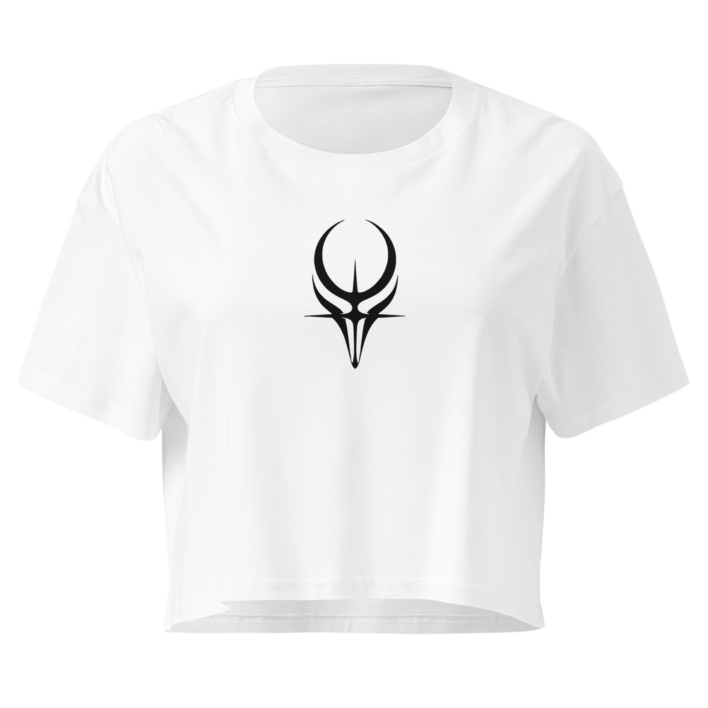 Horns Sigil Crop Top - White