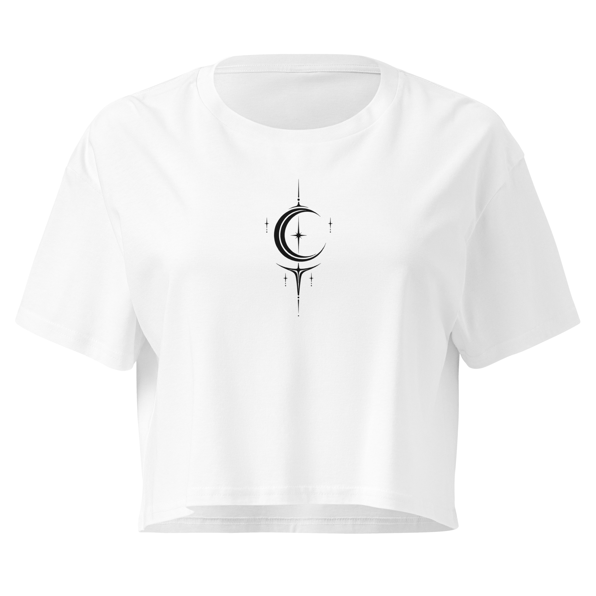 Moon Sigil Crop Top - White