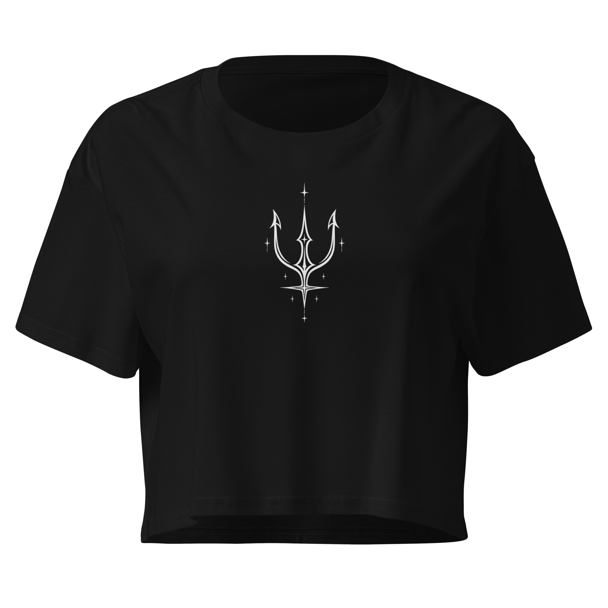 Neptune Sigil Crop Top - Black
