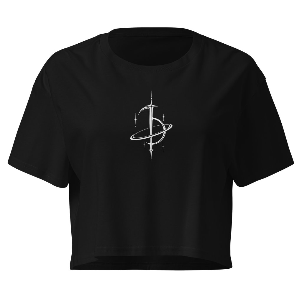Saturn Sigil Crop Top - Black