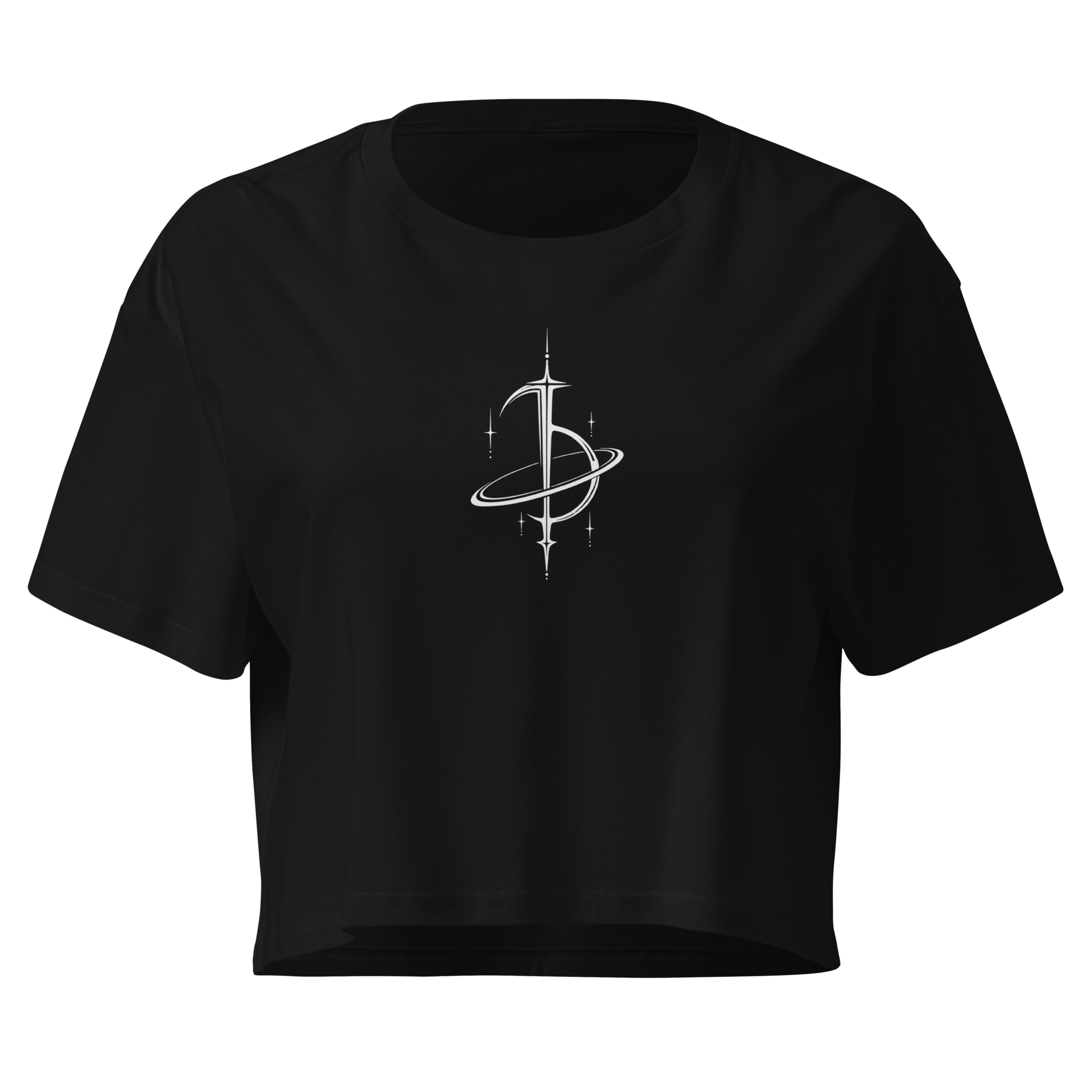 Saturn Sigil Crop Top - Black