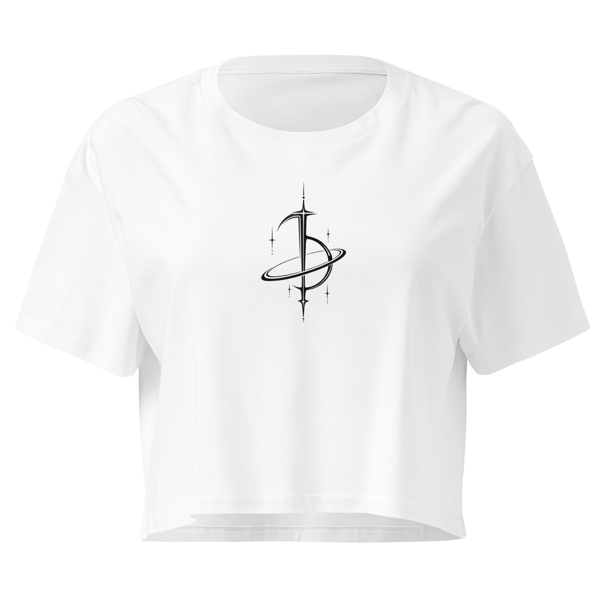 Saturn Sigil Crop Top - White