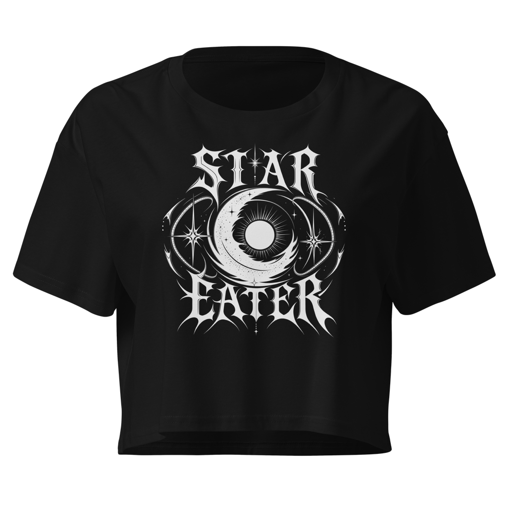 Star Eater Crop Top - Design I Black