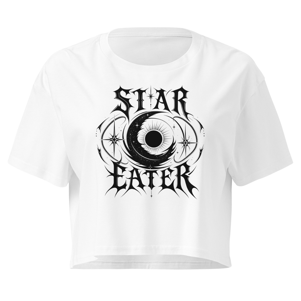 Star Eater Crop Top - Design I White