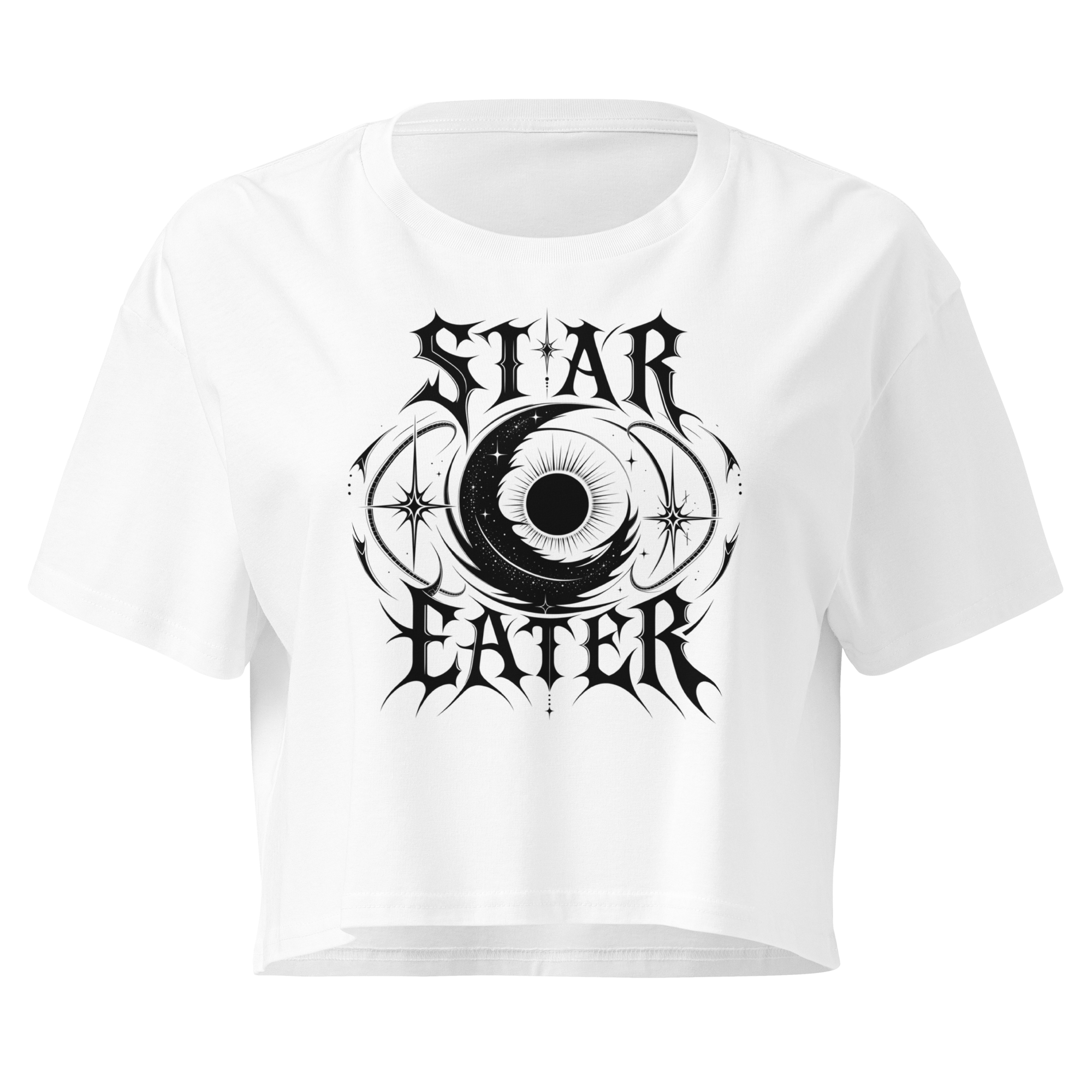 Star Eater Crop Top - Design I White