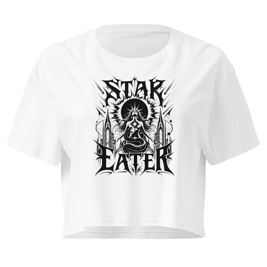 Star Eater Crop Top - Design III White