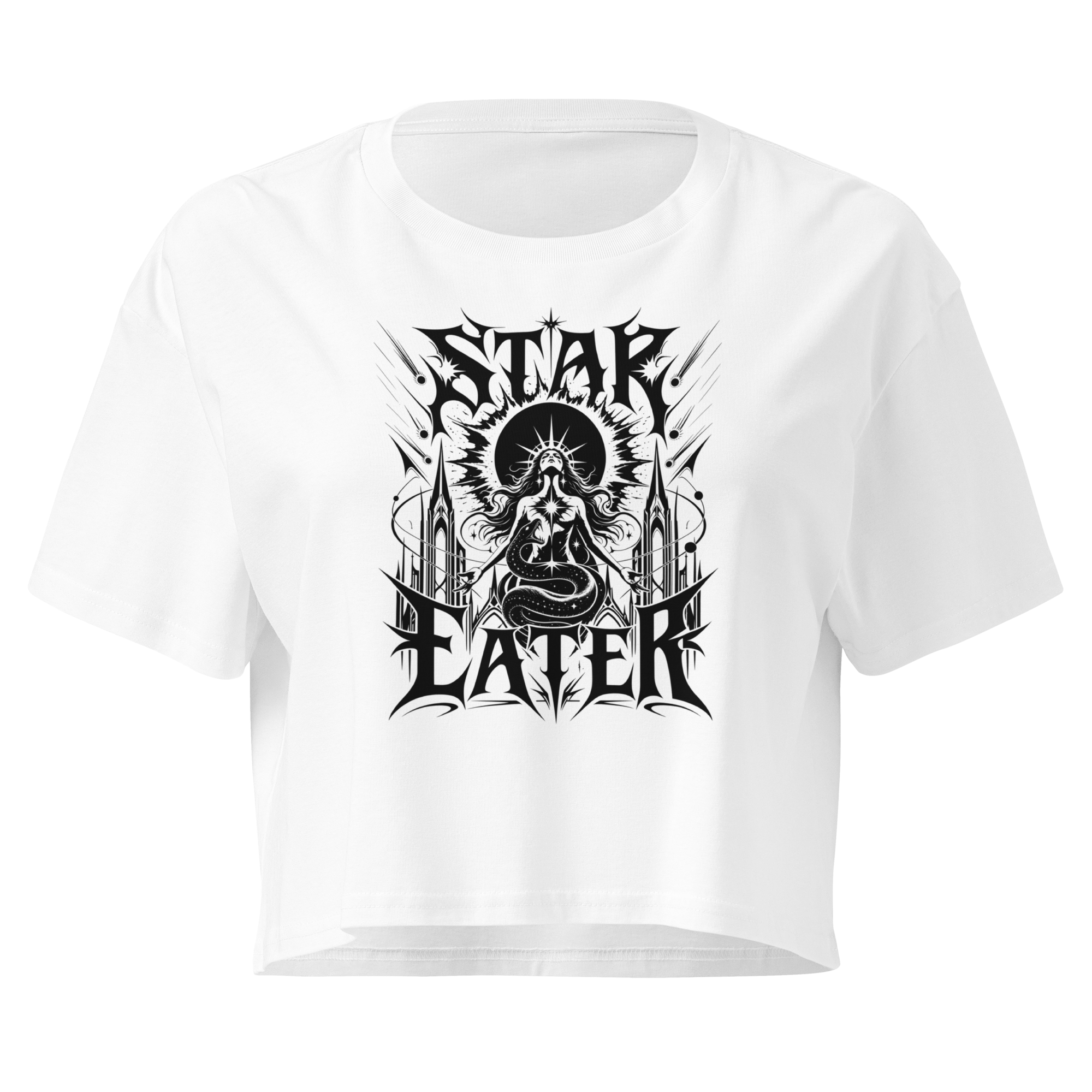 Star Eater Crop Top - Design III White