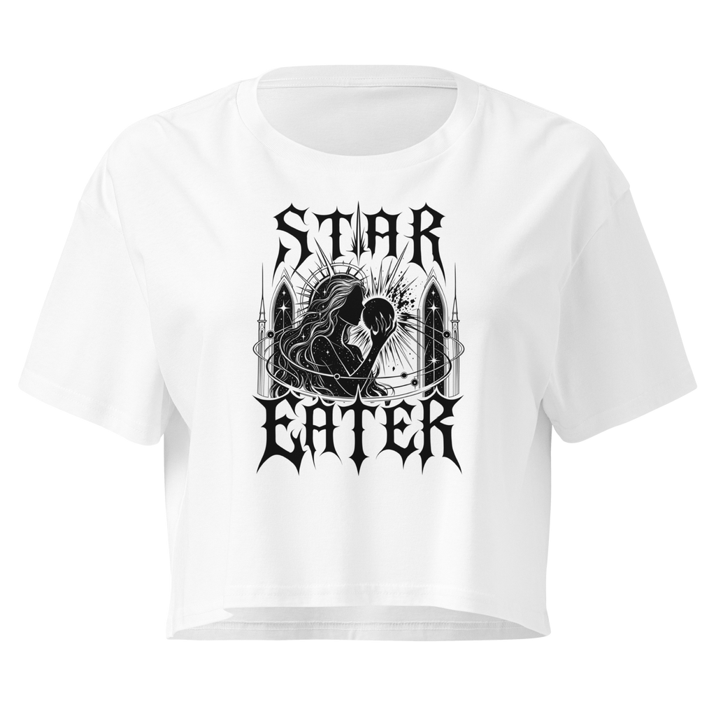 Star Eater Crop Top - Design IV White