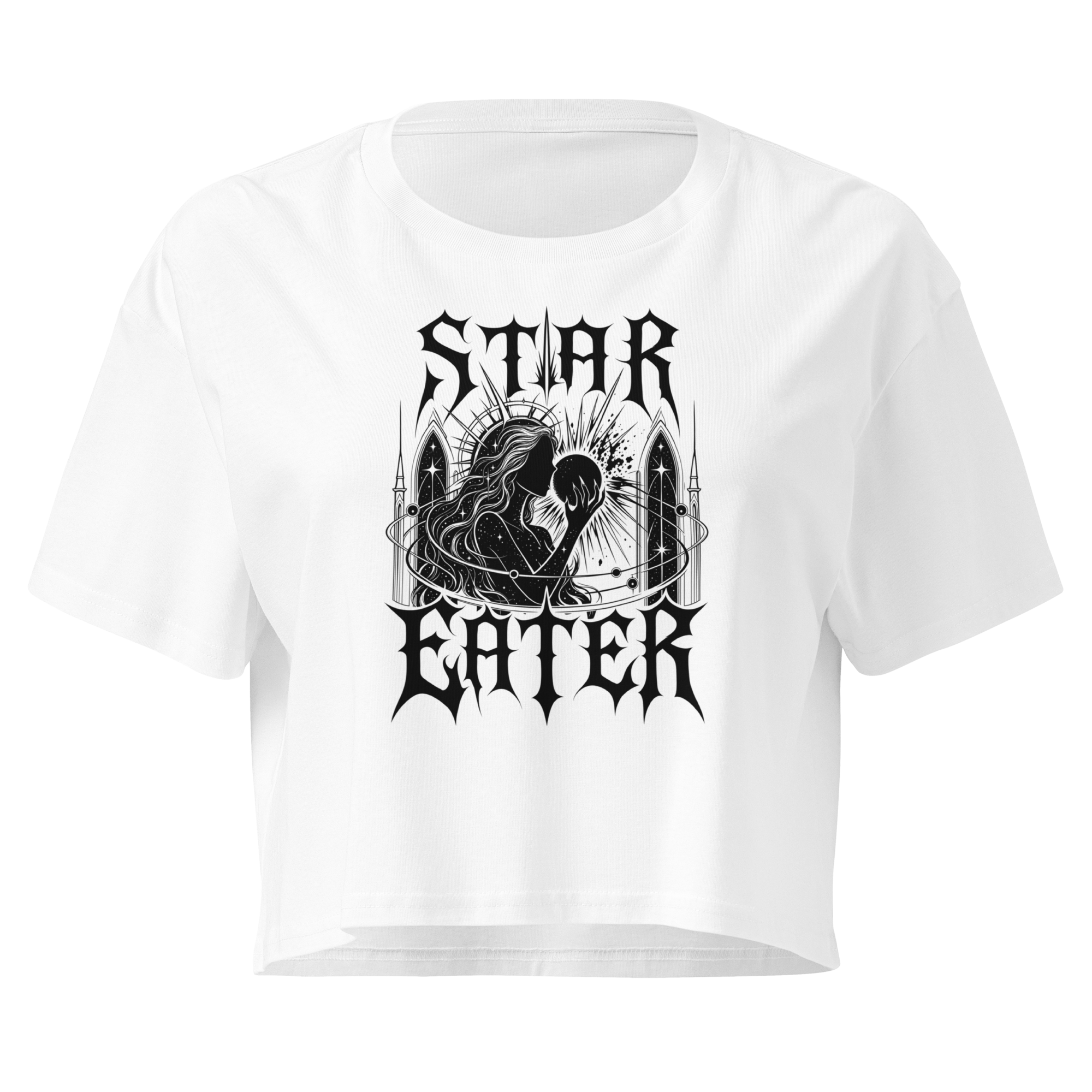 Star Eater Crop Top - Design IV White