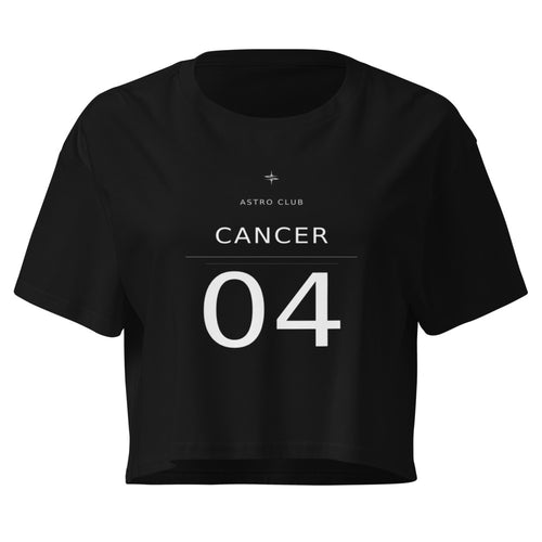 Cancer 04 Astro Club Crop Top — Black
