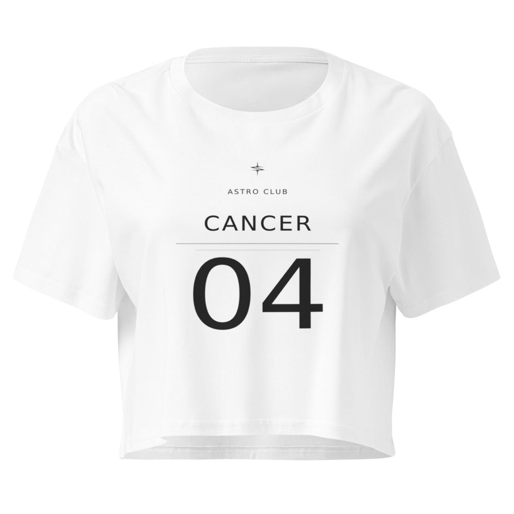Cancer 04 Astro Club Crop Top — White