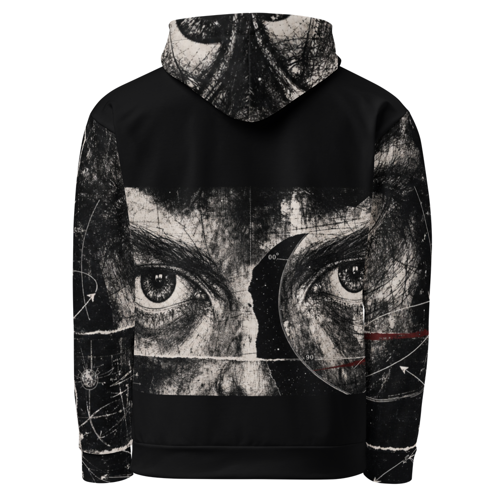 Lunar Afterimage AOP Hoodie - Black Print back view