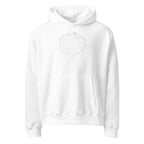 Starlyzed Natal Chart Hoodie White front Printful mockup
