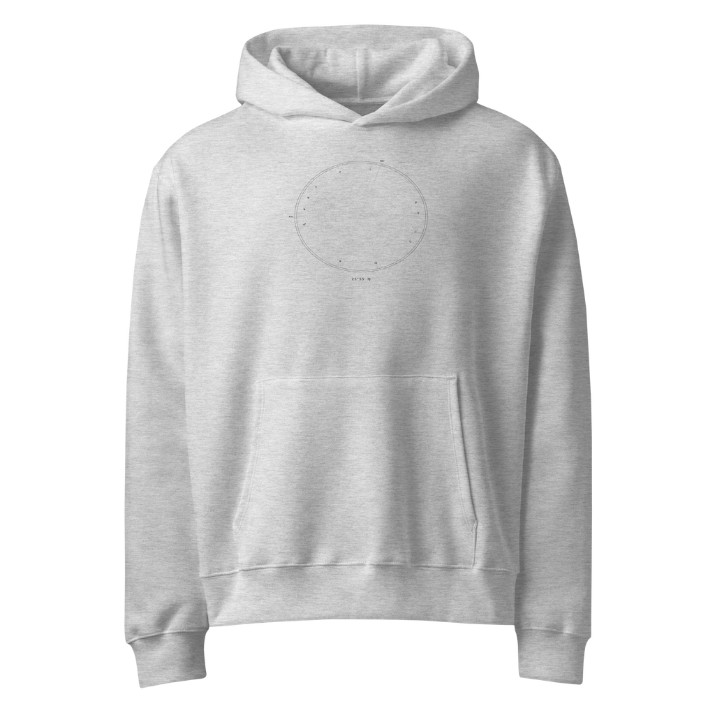 The Natal Chart Hoodie, Athletic Heather — personalized birth chart apparel by Starlyzed
