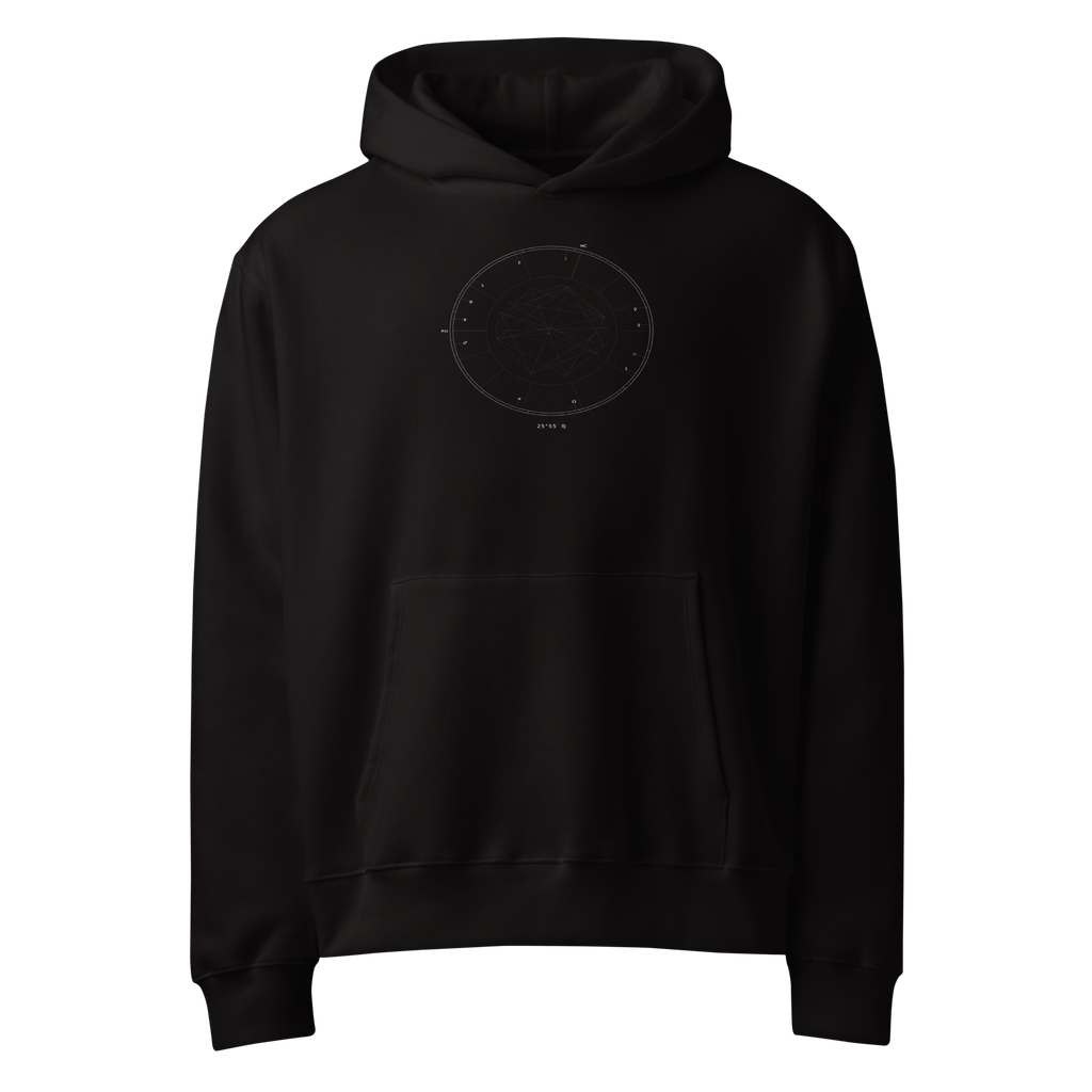 The Natal Chart Hoodie, Black — personalized birth chart apparel by Starlyzed