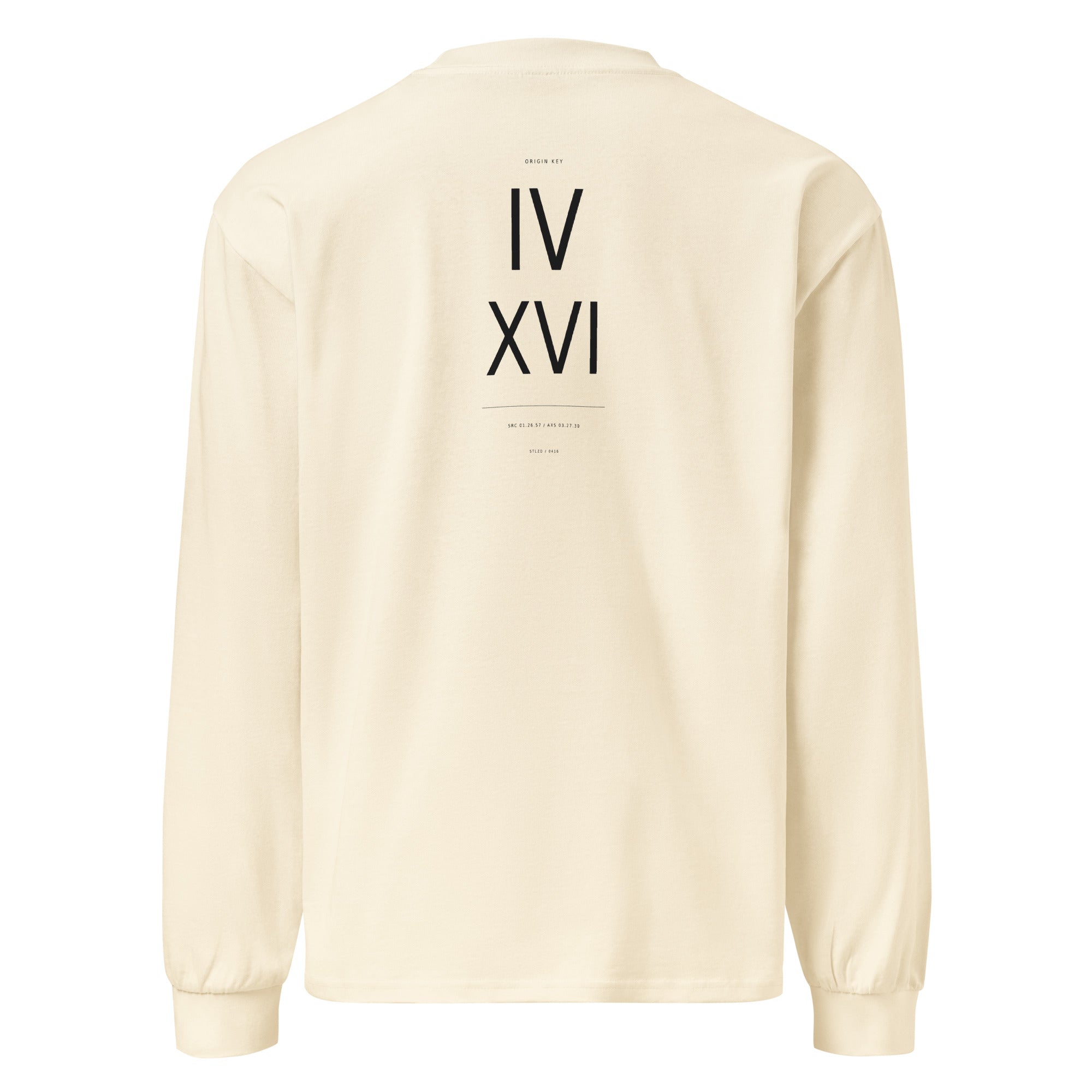 The Origin Key Long Sleeve Ecru back Printful mockup