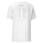 The Tracklist Tee, White — personalized birth chart apparel by Starlyzed