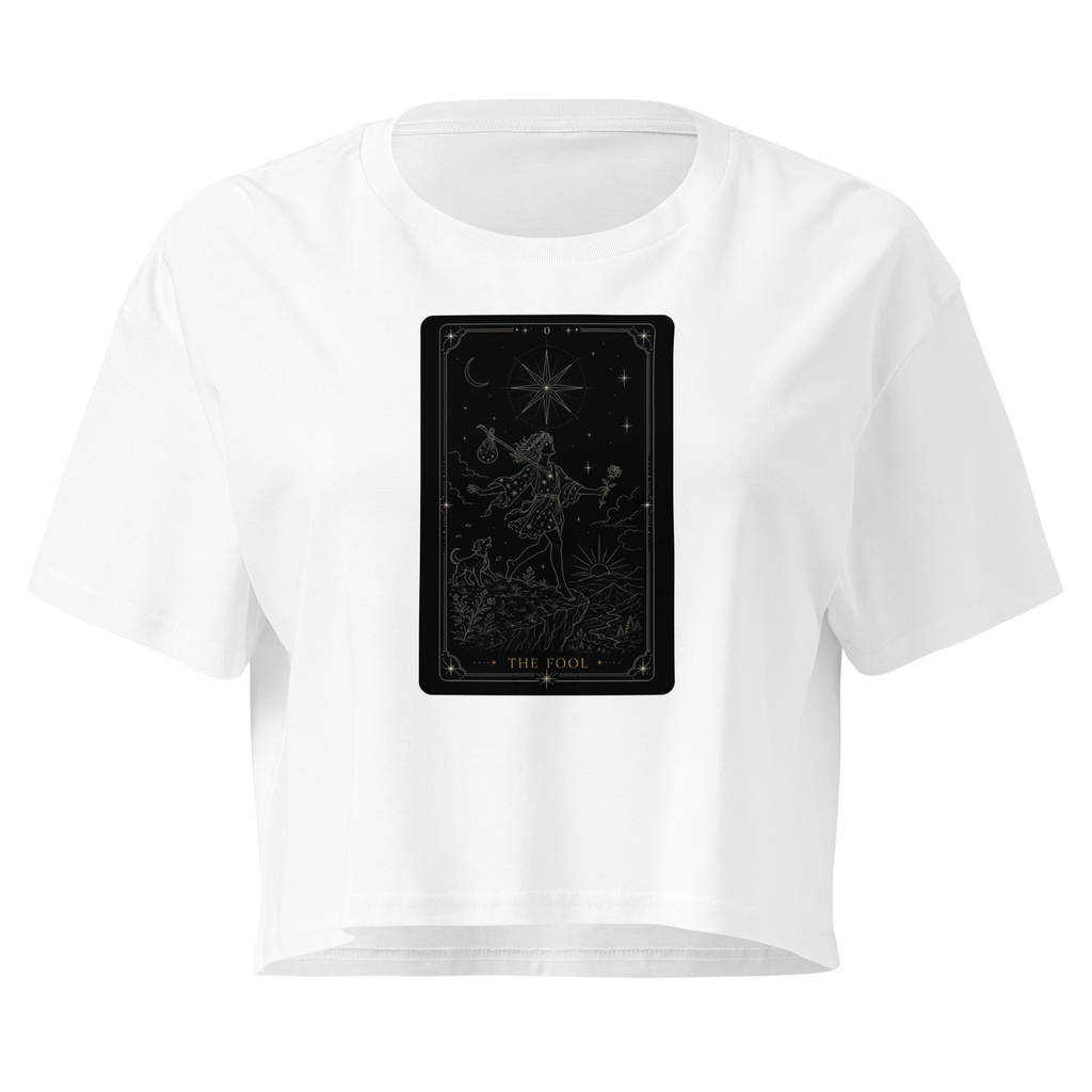 The Fool Tarot Crop Top - White