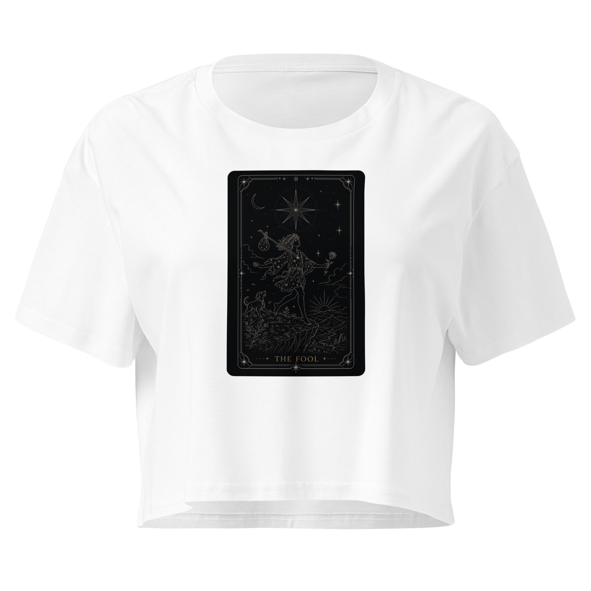 The Fool Tarot Crop Top - White