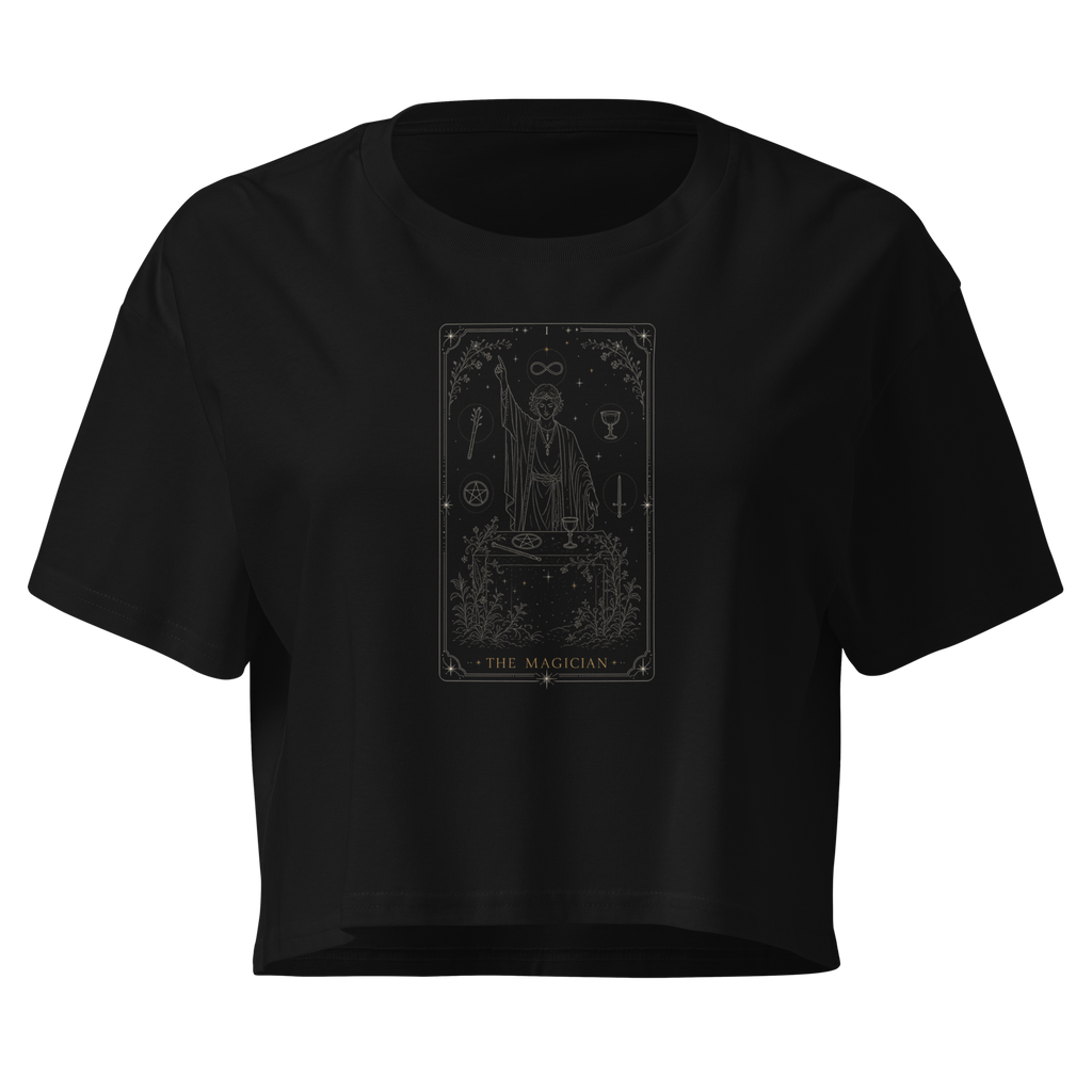The Magician Tarot Crop Top - Black